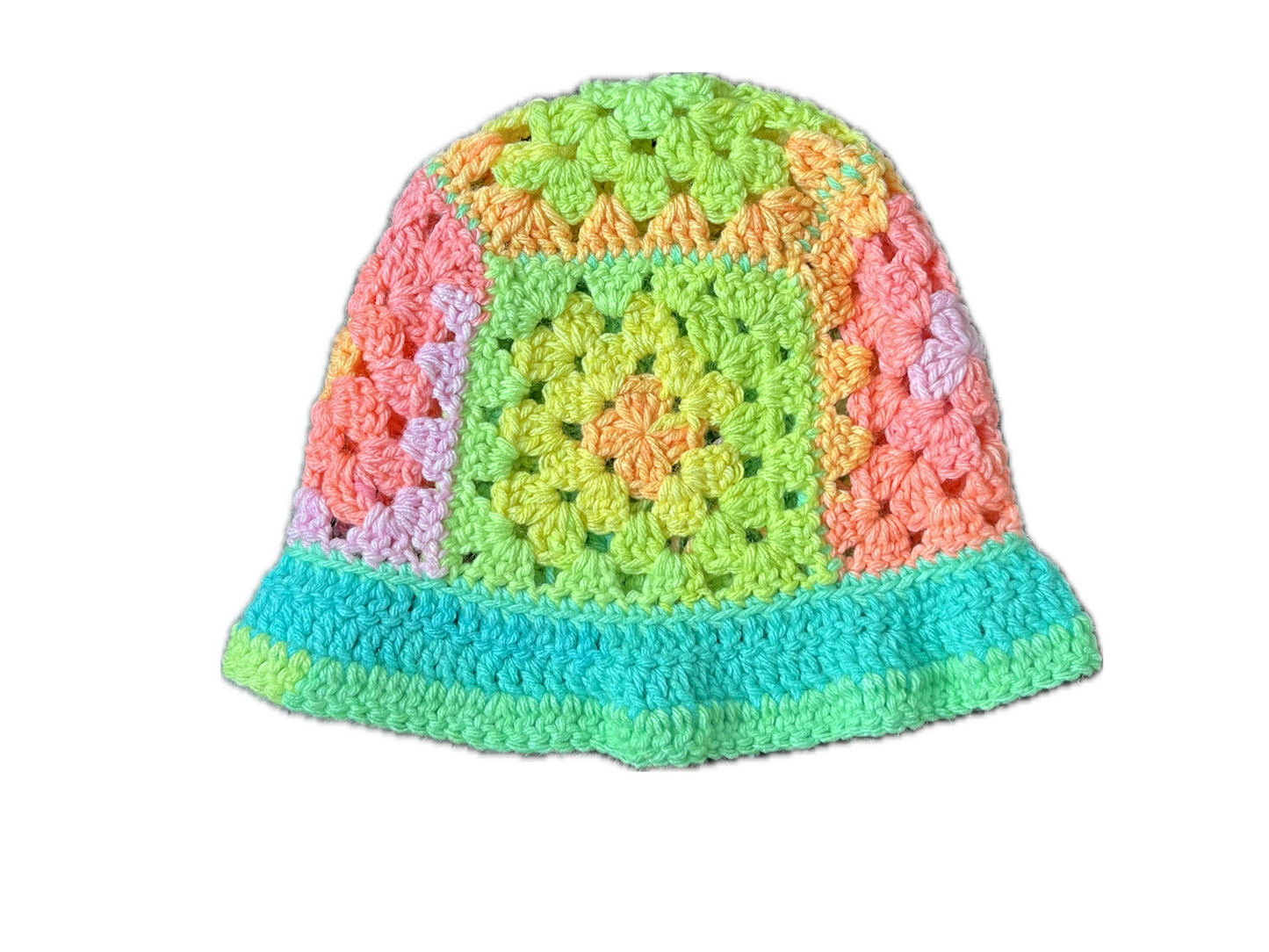 YG Granny’s “Granny Squares” Crocheted Bucket Hat