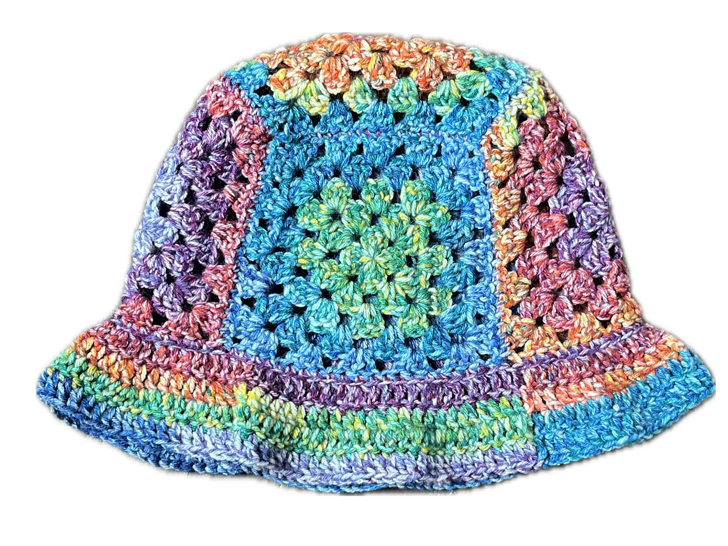 YG Granny’s “Granny Squares” Crocheted Bucket Hat