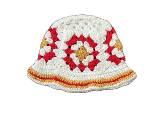 YG Granny’s “Granny Squares” Crocheted Bucket Hat